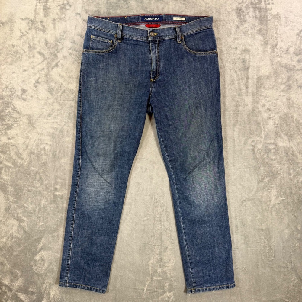 Alberto Modern Fit Jeans Men's Size 34x34 Blue Denim Pants
